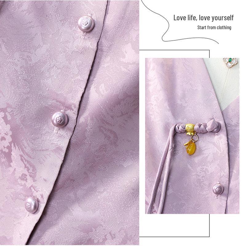 Mother's Day Chinese Style Short Sleeve Top Set for Middle-Aged and Elderly Women - Summer Edition