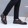New Men's British Style Genuine Sheepskin Leather Breathable Derby Shoes - Business Formal Footwear