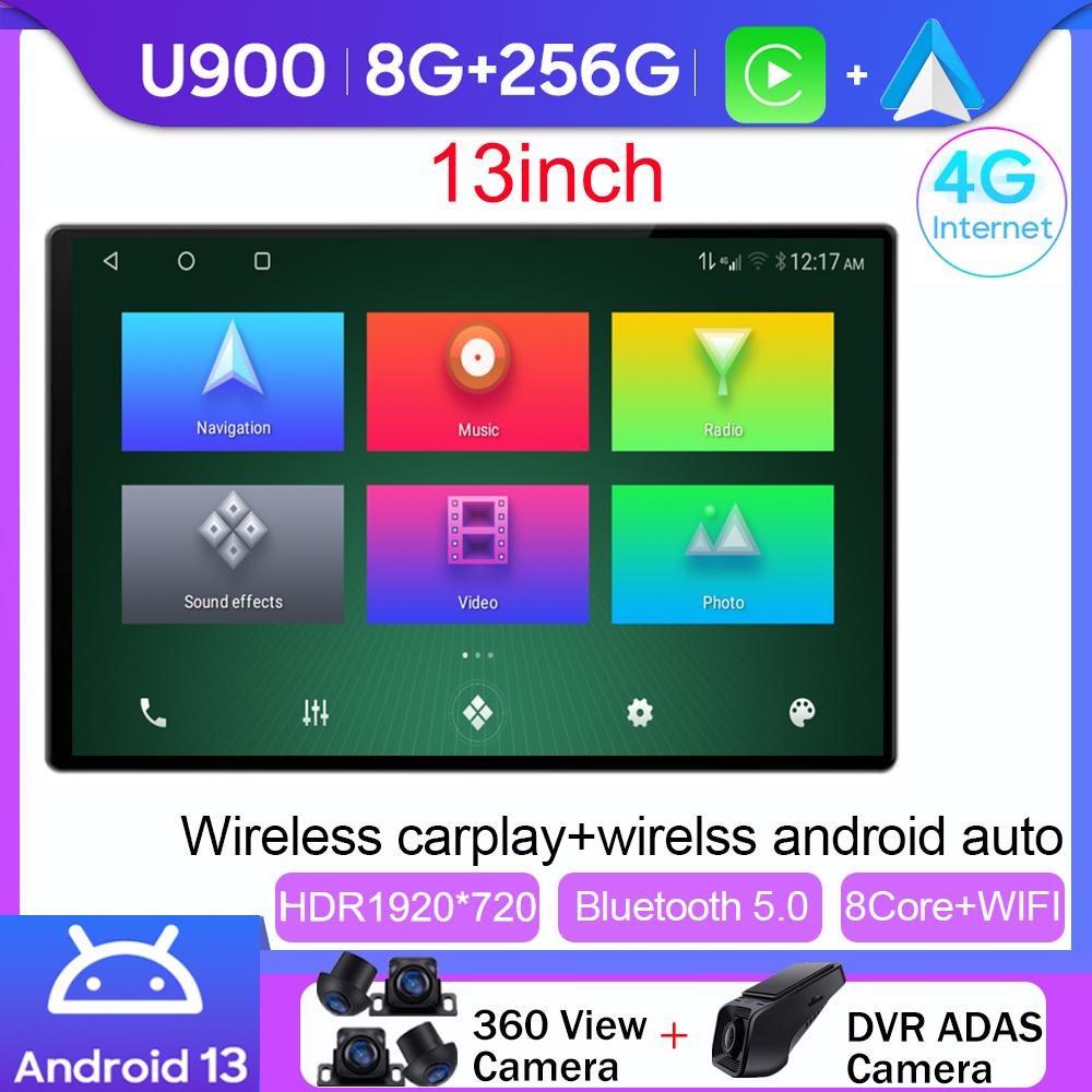 13inch Car Radio Auto Multimedia Carplay Video Player For Honda Jazz Fit 2007 - 2013 Android 13 GPS Bluetooth No 2 Din DVD WIFI