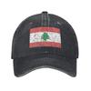 Lebanon Flag Baseball Cap Vintage Distressed Washed Snapback Hat for Unisex Women Outdoor Summer Adjustable Fit Caps Hat