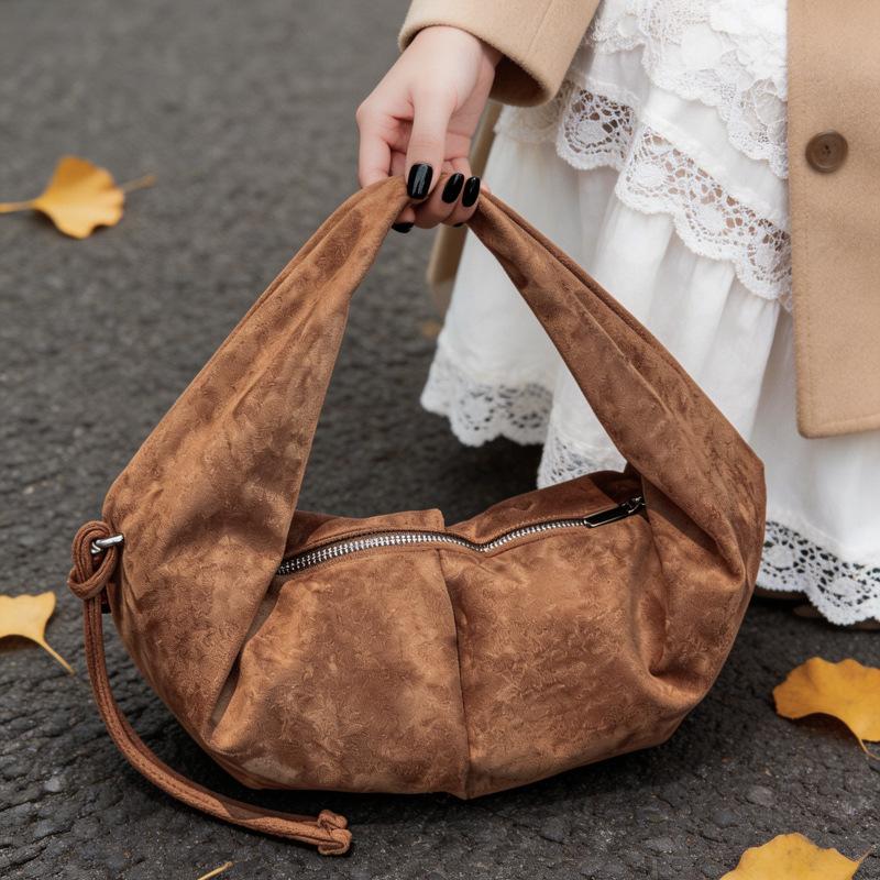 Retro Suede Leopard Print Saddle Bag for Women 2026 New Style Autumn Winter Trendy Underarm Bag Large Capacity Handbag