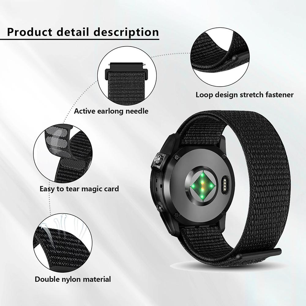KALEBOL KLB-NLHH-001 For Samsung Galaxy Watch3 45mm/Huawei Watch GT4 46mm Watchband 22mm Nylon Wrist Strap