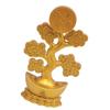 Gold Fengshui Statue Rotating Money Tree for Home and Office Decors Good Fortunes Metal Ornament with Wealth Symbolism