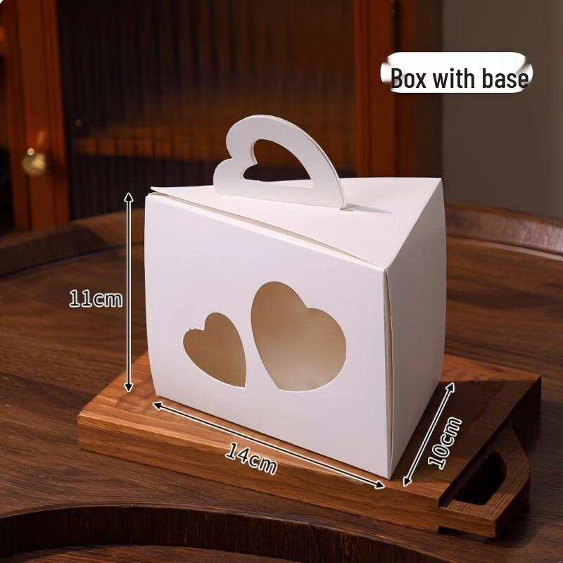 Треугольная коробка для торта Shengbilai с окном Double Heart, 100 Sets