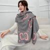 New European and American Style Autumn and Winter Versatile Warm Autumn and Winter Scarf for Women High End Imitation Cashmere Letter Shawl