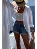 European and American Women's Plus Size Turn-Down Collar Casual Long-Sleeve Shirt for Autumn and Winter.