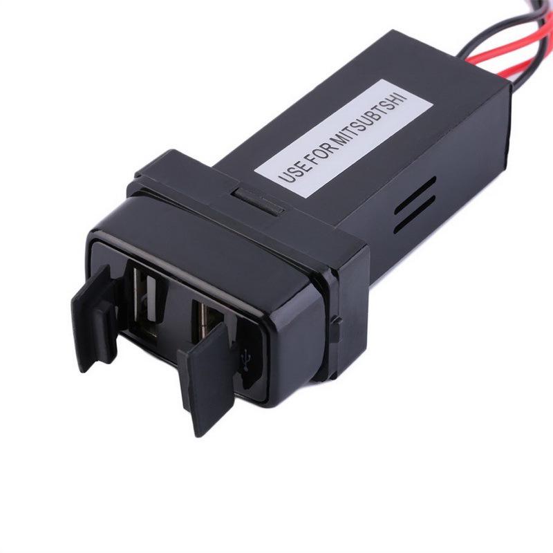 Dual USB Car Charger for Mitsubishi Pajero 04-11 & ASX 13-16, 35x17mm