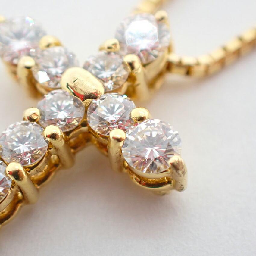 [Pre-owned] TASAKI / 18K Yellow Gold / Diamond / Cross / Pendant / j79-2