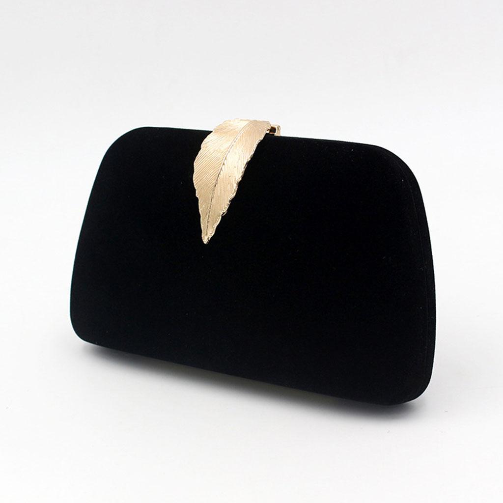 Elegante Abend-Clutch-Taschen Samt-Handtasche Handtasche mit Blatt-Schnalle Ketten-Schultertasche Cocktail-Hochzeitsfeier Abschlussball-Tasche