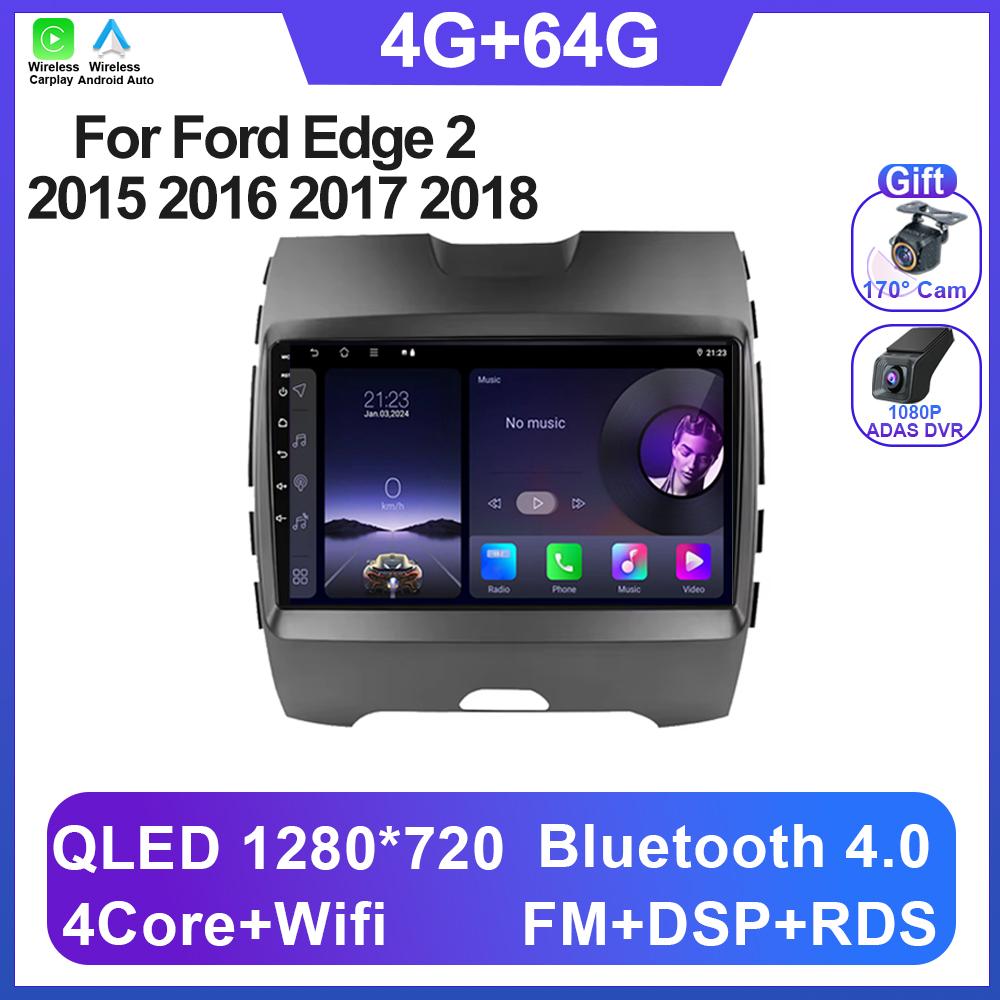 Android 14 For Ford Edge 2 2015 2016 2017 2018 8 Core CPU Bluetooth Gps IPS Electronics Navigation Carplay Auto Radio No 2din