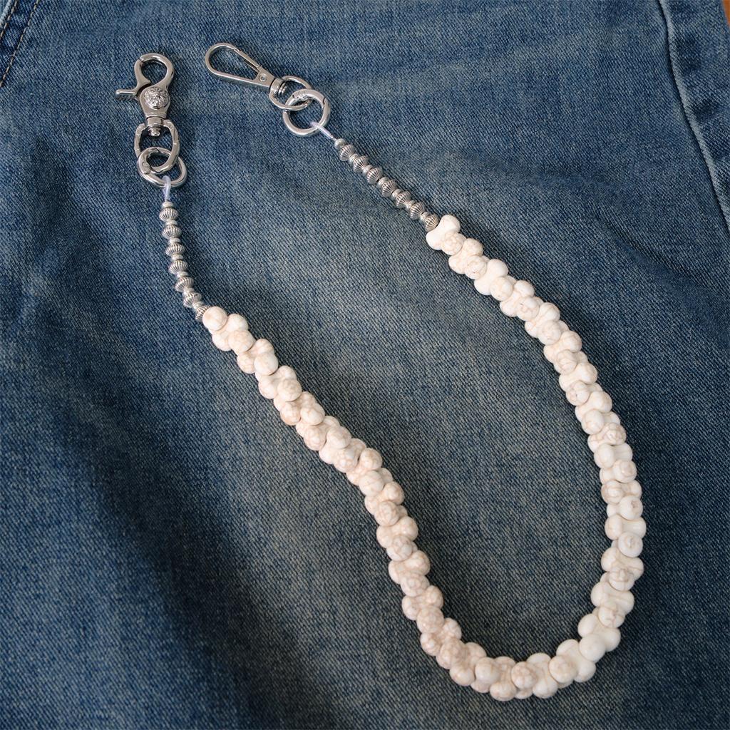 Einfache Runde Perlen Hosenkette Taillenkette Knochen Jeans Anhänger