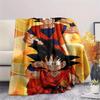 Cartoon Character Goku Pattern Flannel Blanket, High Quality Comfortable for All Seasons, Home Decor, Warmth and Comfort, Perfect for Gifts.