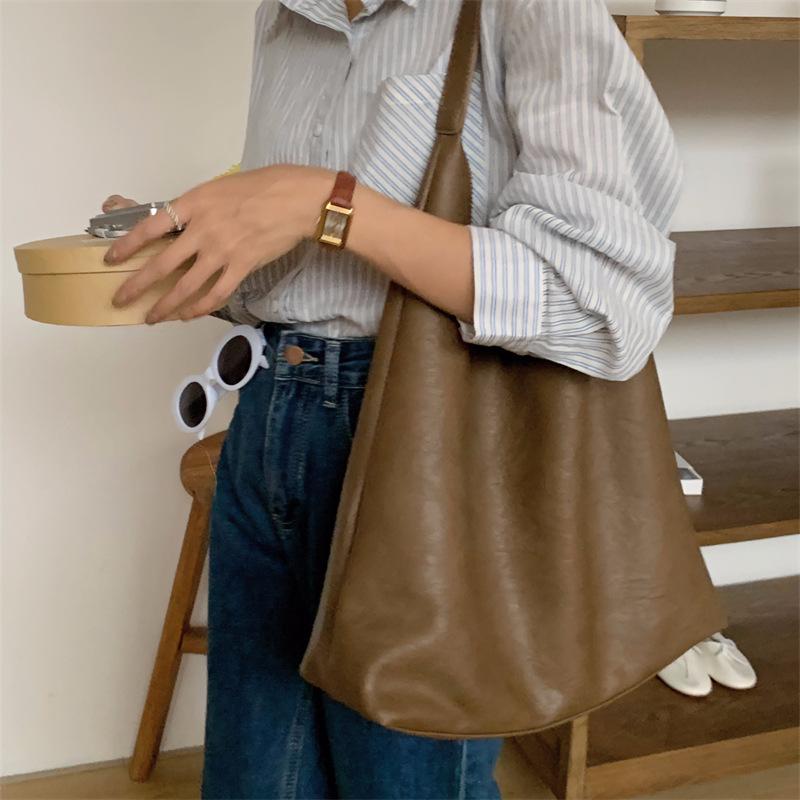 

Casual Women Shoulder Bag PU Leather Tote Handbags High Capacity Soft Leather Composite Bags Female Shopping Totes for Women