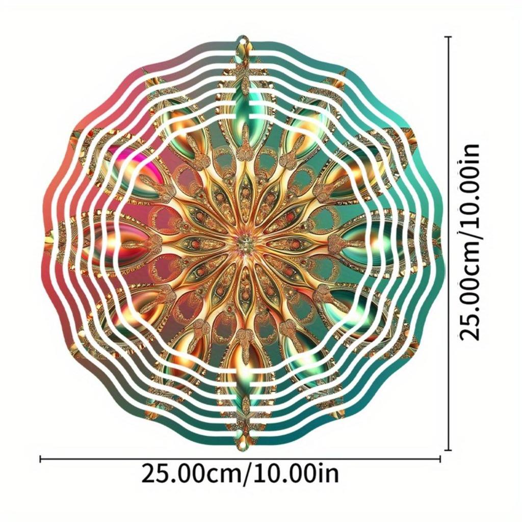 360 Degree Swivel Hook 10 Inch Hanging Wind Spinner Vibrant Colors Metal Design for Outdoor Garden Patio Balcony Decor Spring Summer