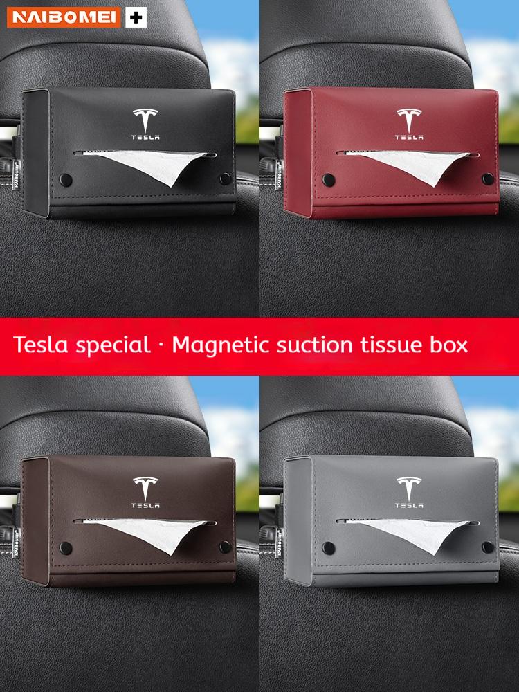 Car Tissue Box Seat Backrest Armrest Sun Visor Tissue Storage Box For Tesla Model Y Model 3 Model S Model X Interior Accessories
