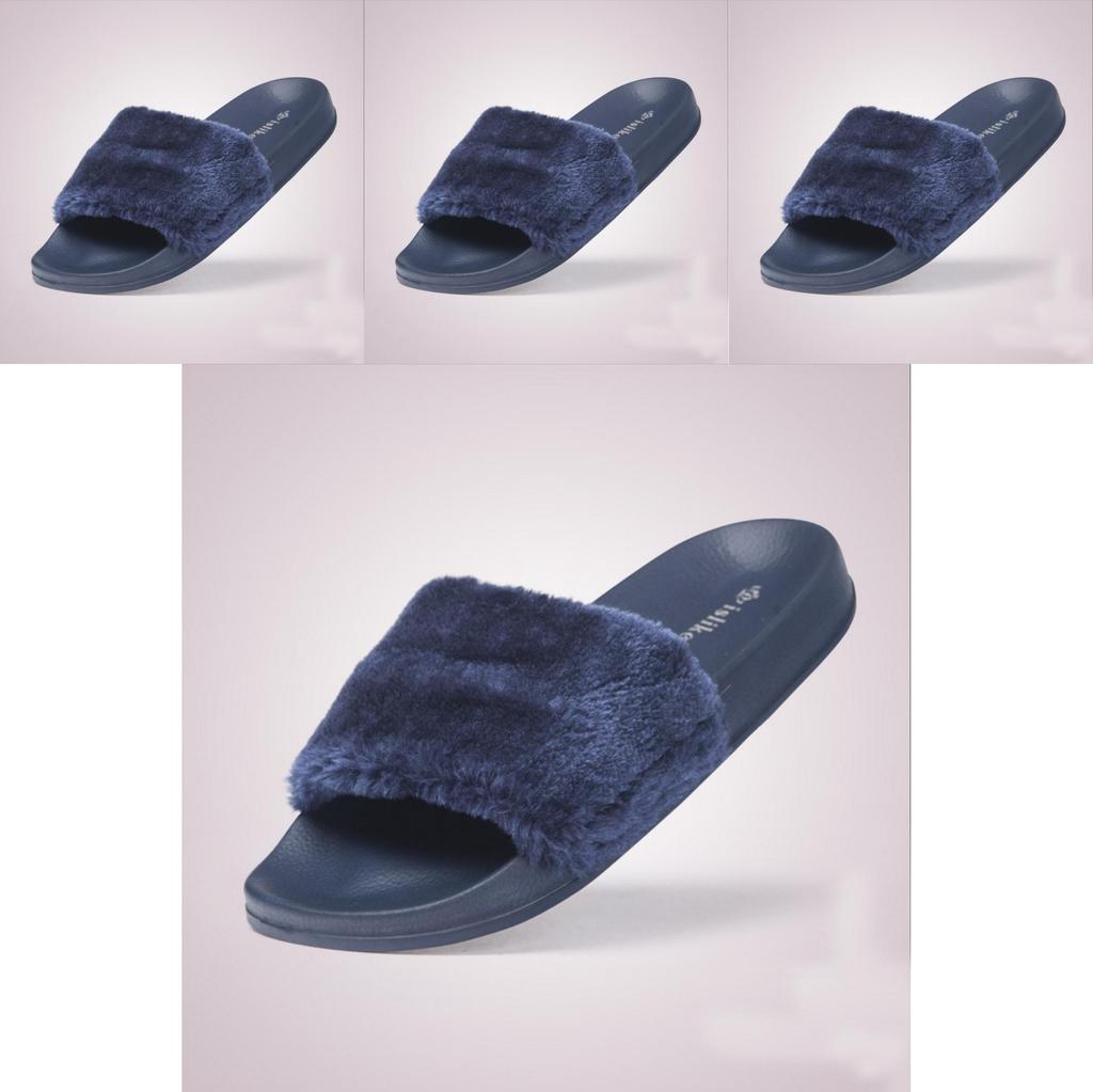 Luxuriöse Faux-Fur-Slipper, inspiriert von Rihanna, in Premium-Qualität und mit Stil
