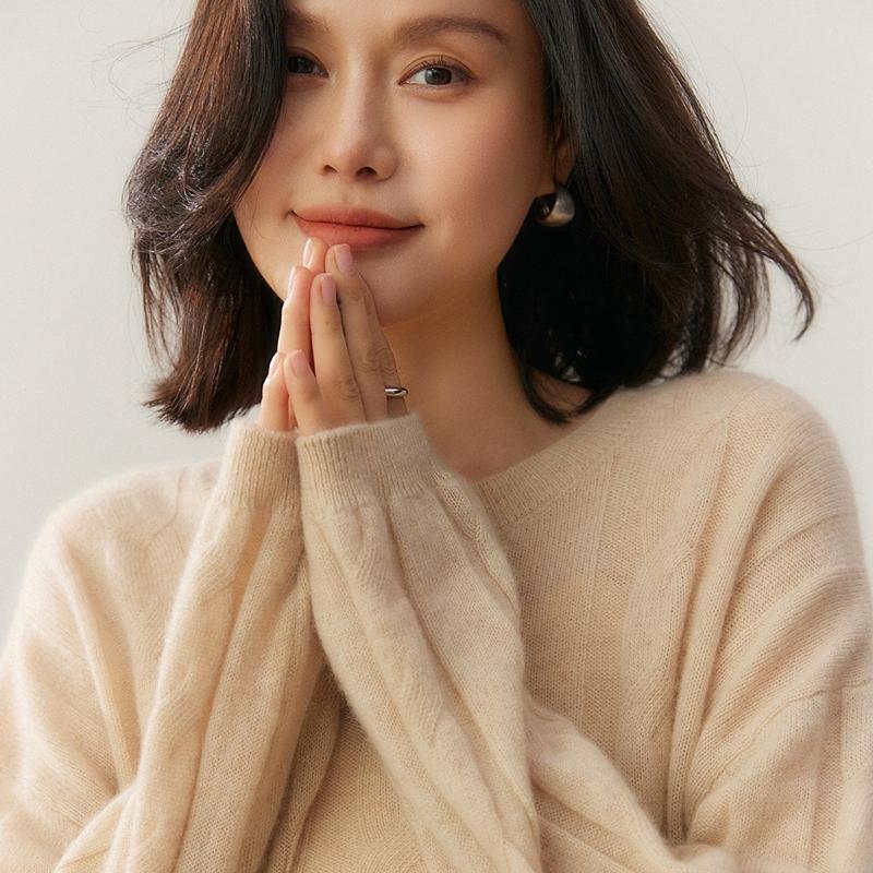 Qinghe 100% Pure Cashmere Women's Sweater - Ultra Soft Luxury Winter Pullover