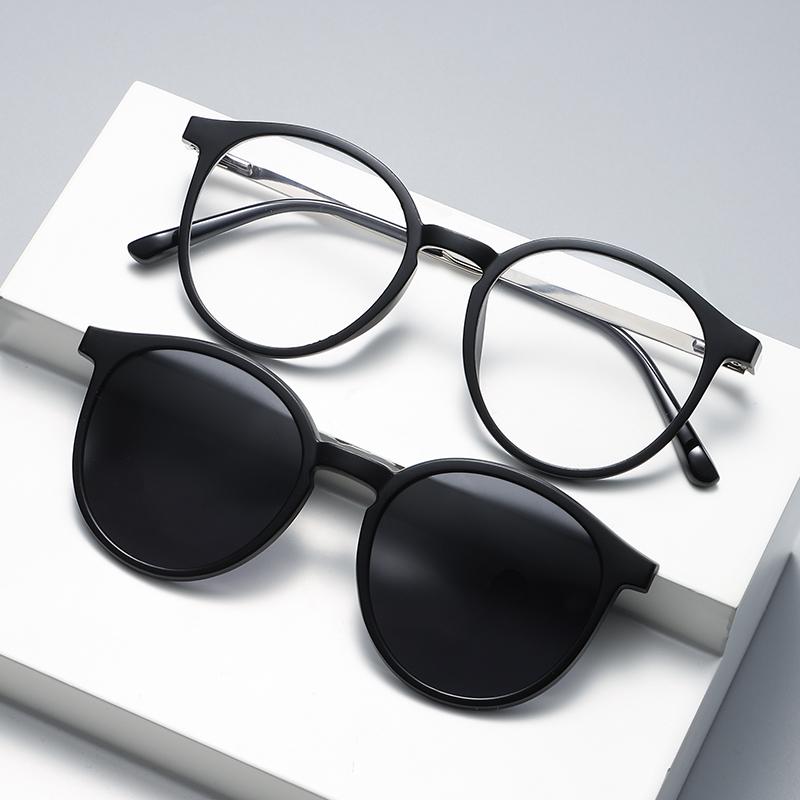 Latest TR90 Sunglasses Women Men 6 In 1 Sets Magnet Sunshade Clip On Sun Glasses Eyeglasses UV400 High Quality Anti-Glare