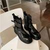 Women Boots Autumn/winter New Slim Short Shoes Washed and shrunk Horse Leather Thick Soled Woman's Knight Botas Platform Boots