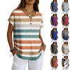 Blusa Feminina Casual, de Corte Solto e Estilosa, de Manga Curta, em Algodão e Linho