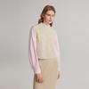 ELLE French Design Sleeveless Soft Round Neck Pullover Knit Vest Women tops Beige L7WZT113