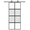 Vidaxl Drzwi Przesuwne, Czarne, 90X205 Cm, Szkło Hartowane, Aluminium