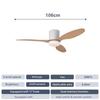 Bedroom Variable Frequency Ceiling Fan Lamp Retro Simple Suspended Lighting Fan Household Silent Ceiling Fan Light