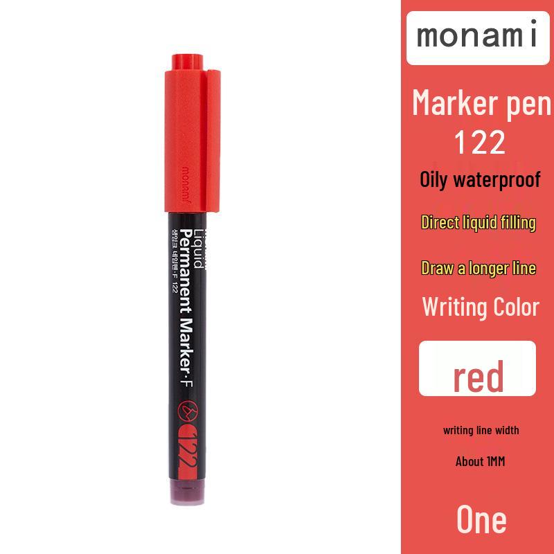 Monami 122 Oil-Based Waterproof Marker - Large Capacity, Long-Lasting Liquid Ink