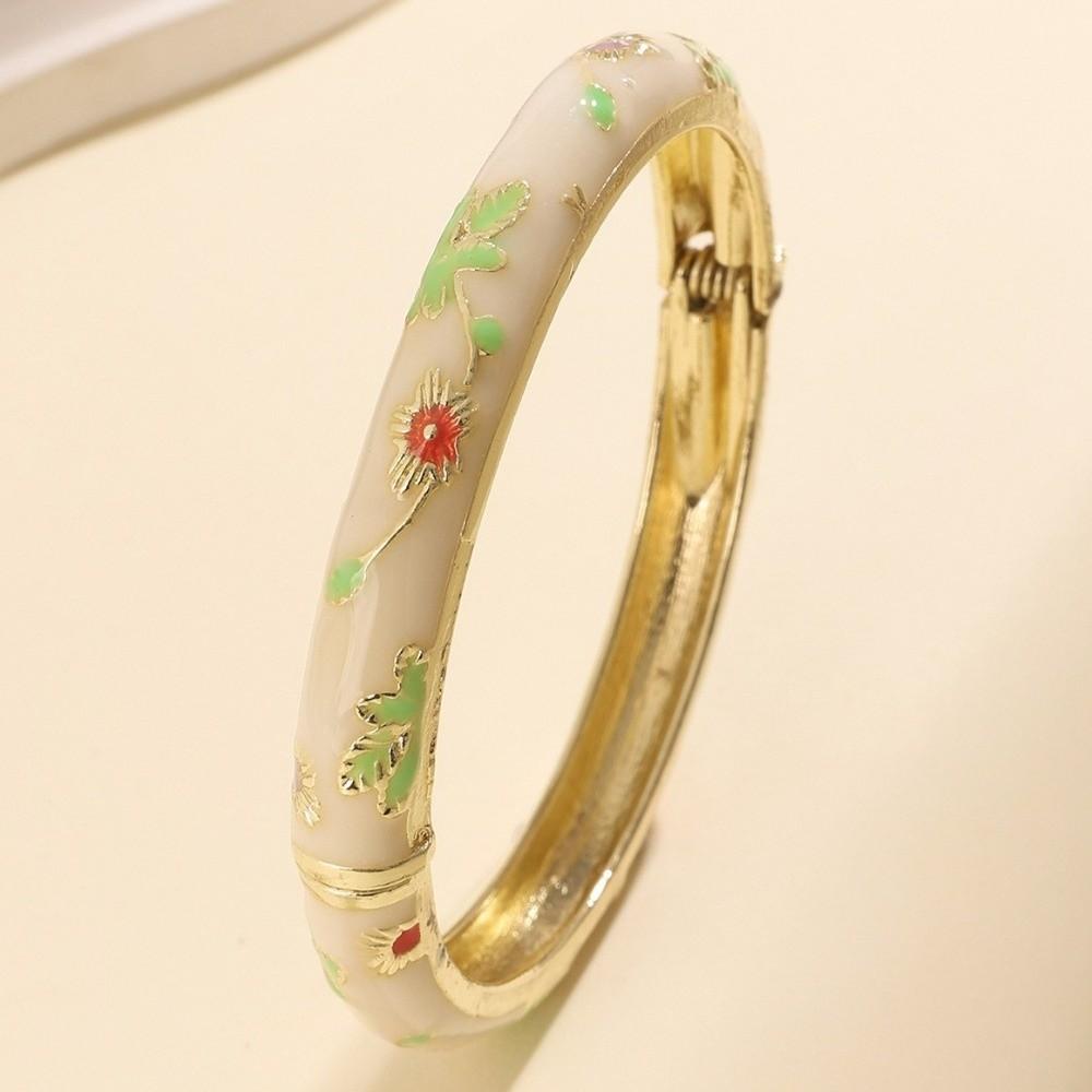 Small Flower Enamel Cloisonne Bracelet Vintage Design Ethnic Bracelet Women Gifts