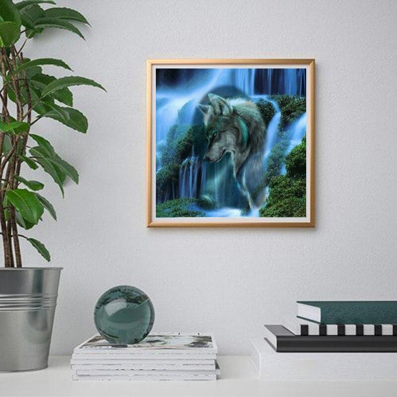 Wolf DIY 5D Diamond Painting Cross Stitch Full Round Drill Rhinestone Animal Diamond Embroidery Resin Wall Art Decor Drop&ship