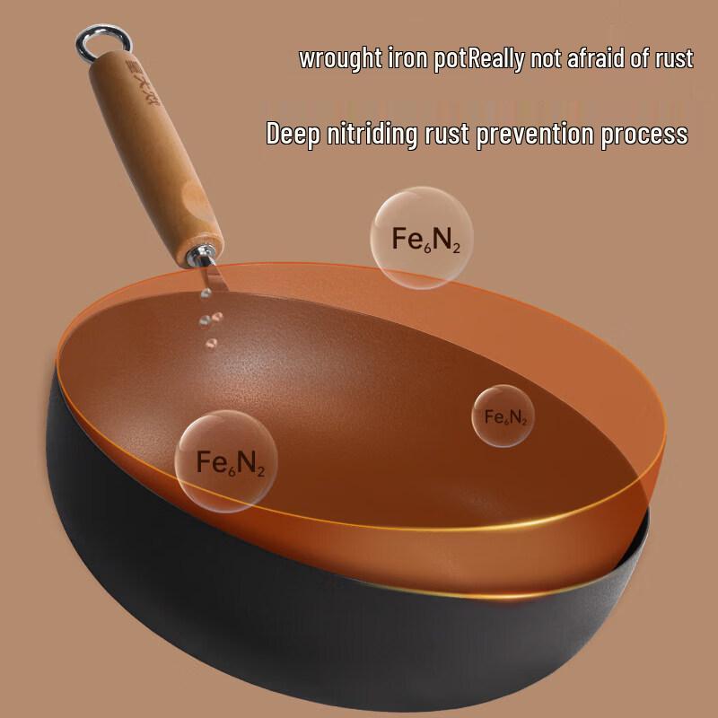 COOKER KING Yuandudu 28cm Non-Coated Iron Stir-Fry Wok