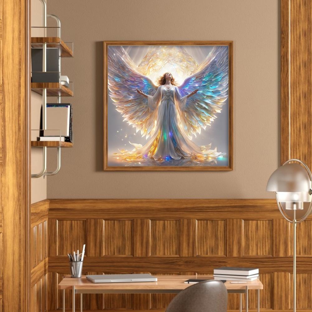 5D DIY Full Round Drill Diamond Painting Winged Angel Home Decor Craft 40x40cm