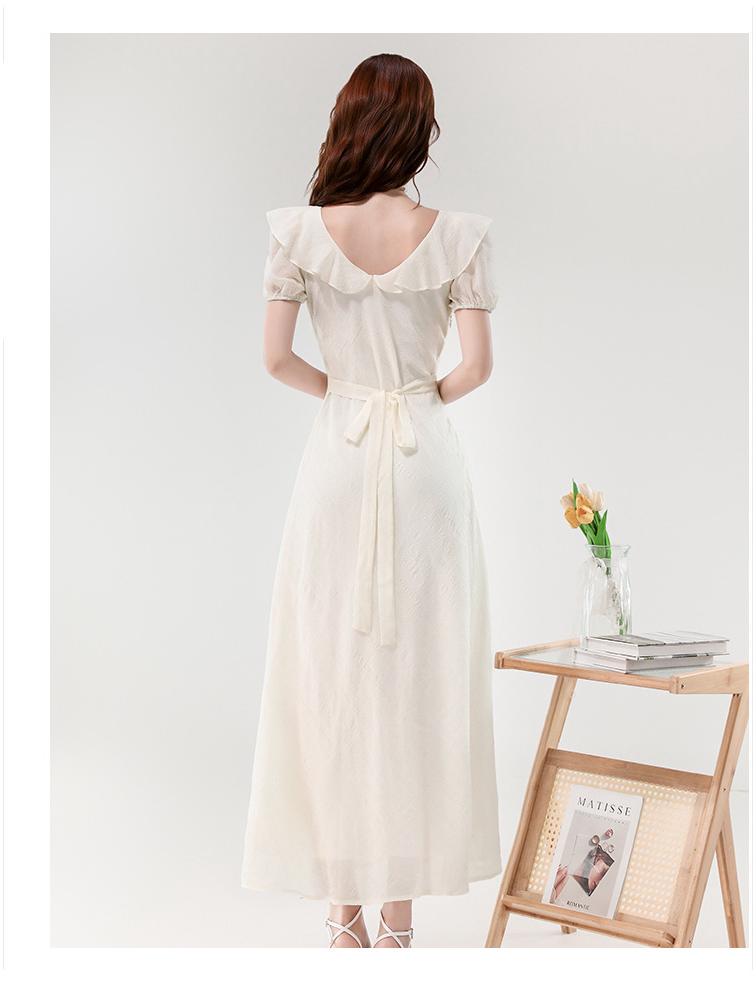 Elegant French Ruffle Dress - Slim-Fit Waist-Cinching Summer Style for Women