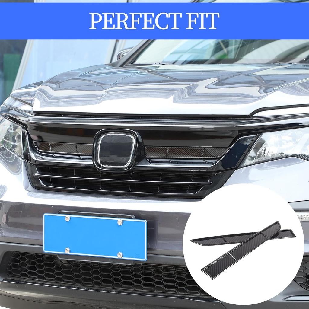Emblem Front Grille Decals Front Center Grill Grille Cover Trim Fit for Honda Pilot 2015-2022 Front Grille Decorative Strip Car Logo Sticker 2PCS