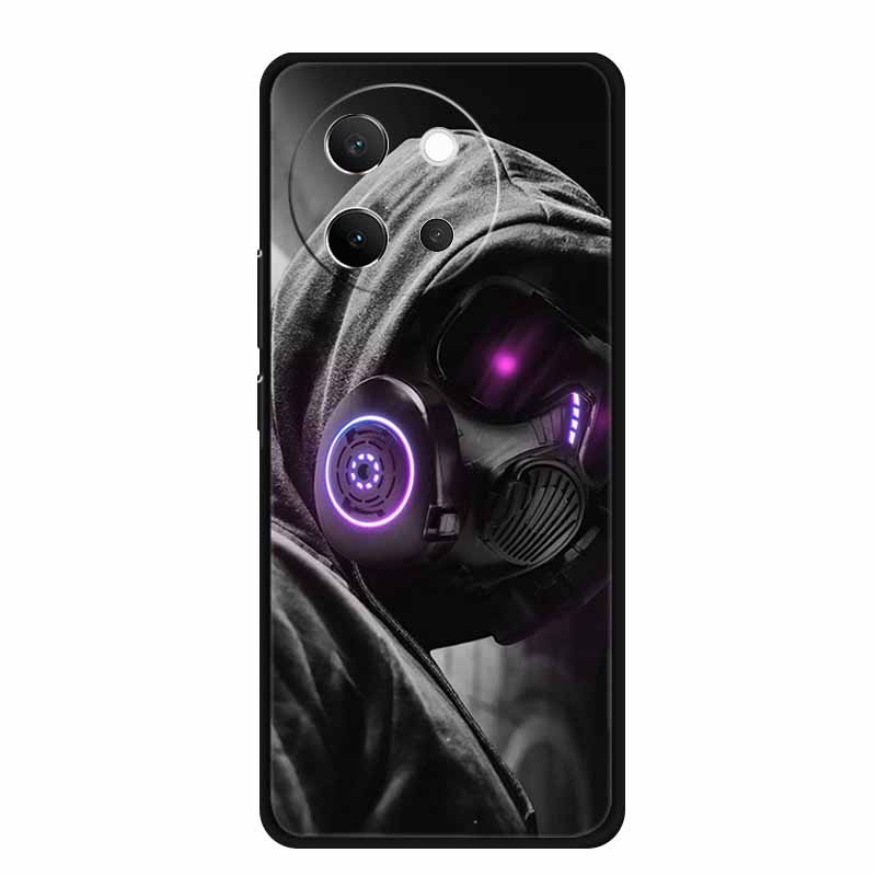 For Vivo V40 Lite Case V40lite V 40 Lite Fashion Black Silicone Soft Back Cover Case For Vivo V30e 5G Phone Case V 30 e Funda