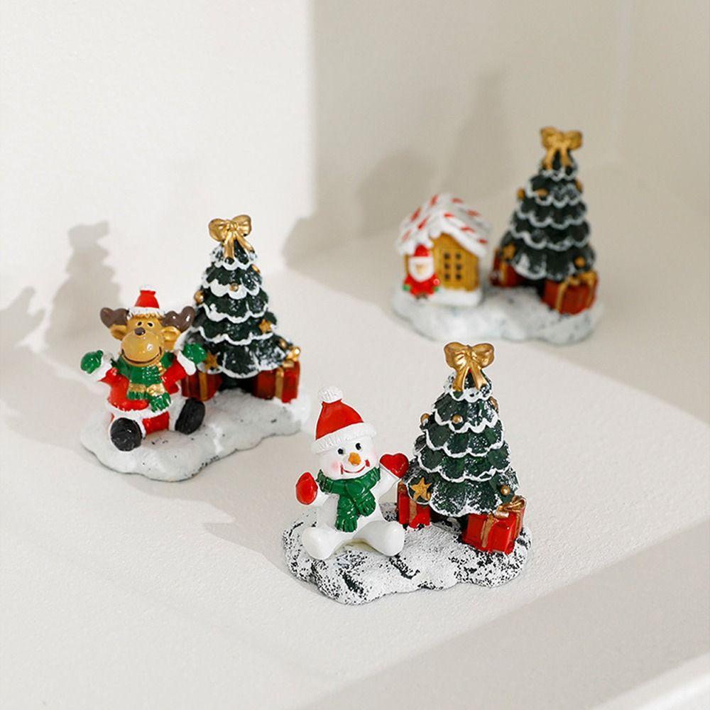 Resin Crafts Christmas Tree Ornaments Cartoon Christmas Elk Ornaments  Home Living Room Office