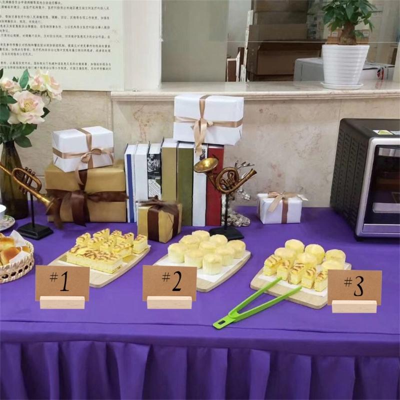 20Pcs Wood Table Number Holders Stand Wood Name Card Holders Wood Name Cards Food Label Memos Photo Holders for Wedding