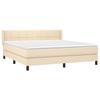 Vidaxl Continental Bed with Mattress, Cream, Fabric, 160X200 Cm