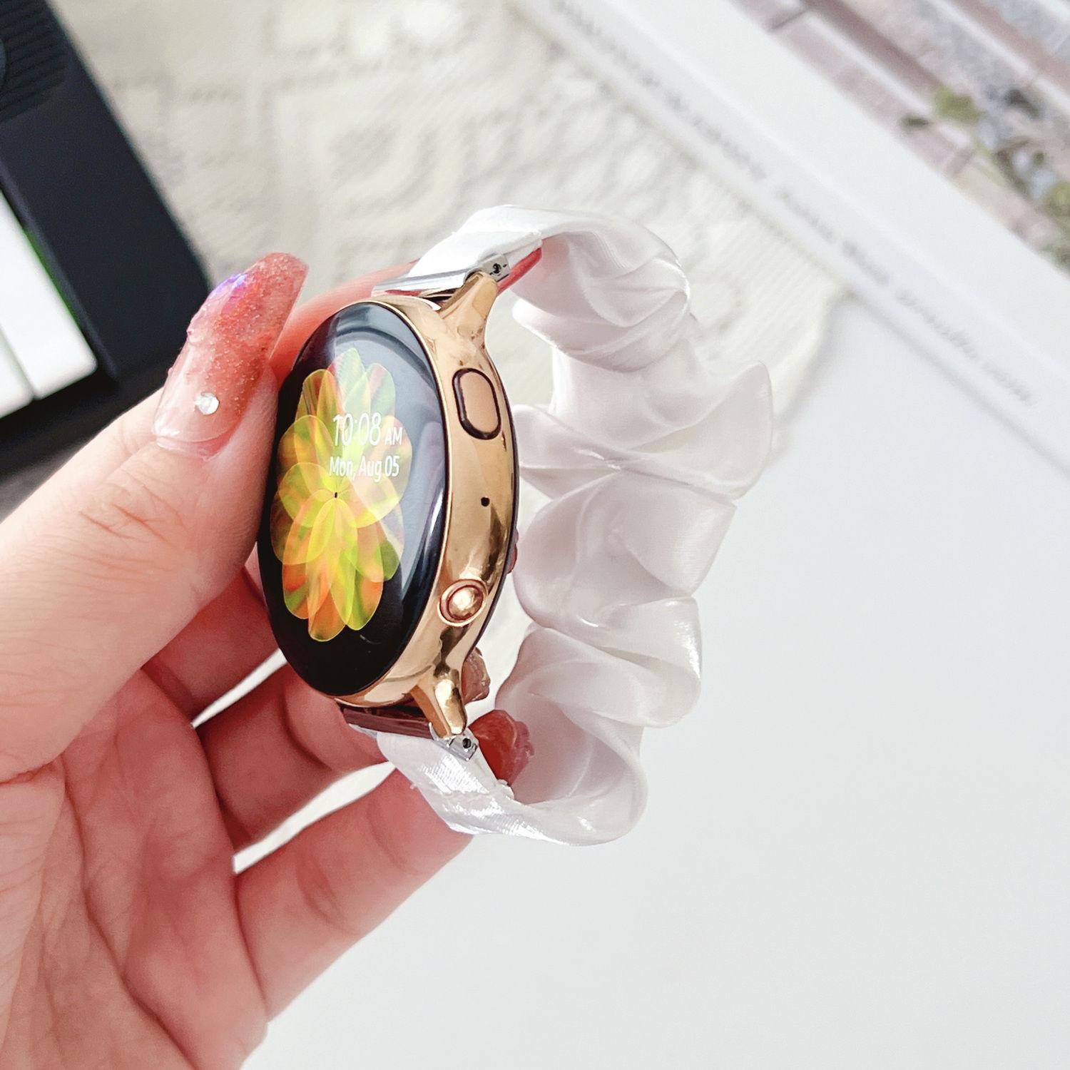 

Ремешок для умных часов 18 мм, 20 мм, 22 мм, ремешок из ледяной шелковой ткани для Lday, женщин и девочек, часы HUAWEI GT3 GT2, часы Samsung Galaxy Watch Amazfit 22mm