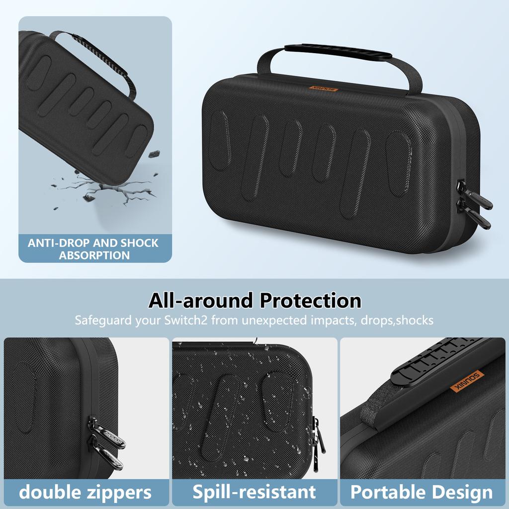 Foe Switch 2 Case, with 24 Games Cartridges Protective Hard Shell Travel Carrying Case Pouch for Console & Accessories Wii Case