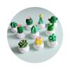 100pcs Kawaii 3D Succulent Cactus Plant Decor DIY Resin Crafts Fairy Garden Doll House Miniatures Ornament Figurines