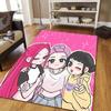 Pink Friends Style Crystal Velvet Rug, Soft Anti‑Slip Crystal Velvet Carpet for Living Room Bedroom Home Decor