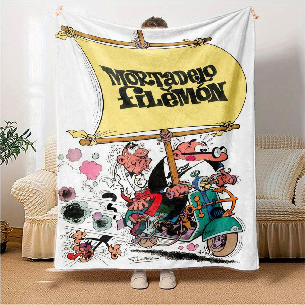 Mort Phil Mortadelo Y Filemon Blanket, High quality Comfortable for All Seasons, Home Decor, Warmth and Comfort