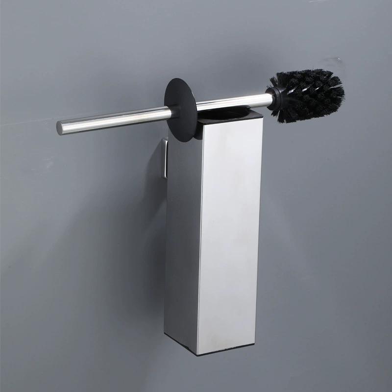 Black Toilet Brush Holder with Brush SUS304 Chrome Bathroom Toilet Scrub Cleaning Brush Holder Set