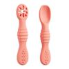 Soft Tip Spoons for Newborns 2Pcs Silicone Baby Spoon, Toddler Training Spoon Puree Fruit Puree, Babies Non-Slip Handle Infant Feeding Self