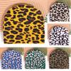 Print Leopard Acrylic Beanie With Oversized Shape Trendsetting Looks Decoration