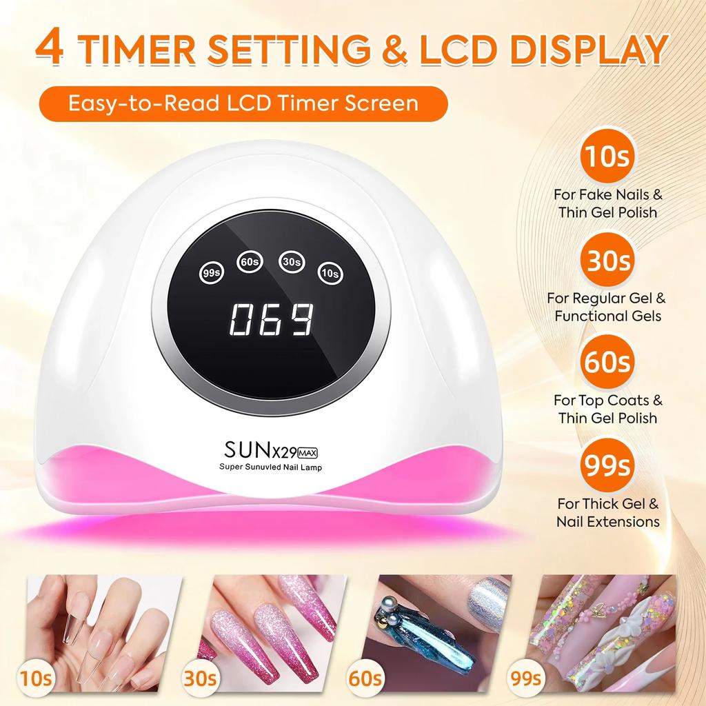 DianaBeauty UV-Nagellampe Professioneller Nageltrockner mit Touchscreen Professionelle Maniküre-Lampe mit Smart-Sensor Nagelstudio-Werkzeuge