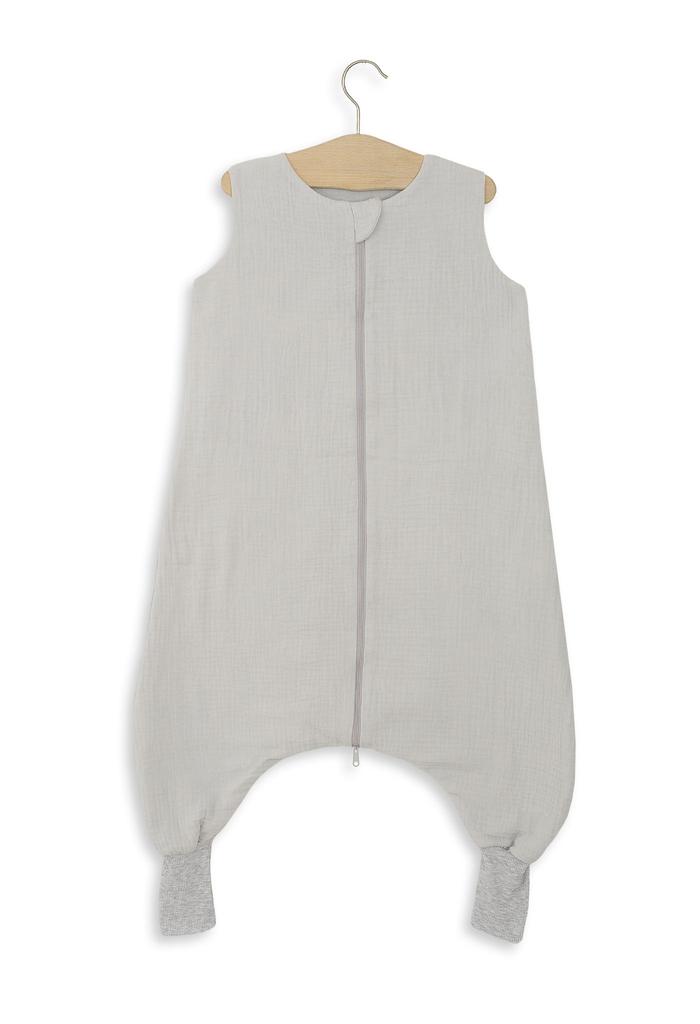 Musselin Schlafsack für Kinder mit Beinen L 9-24 Monate Sommer TOG 1.0 - grau