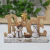 Peace Christ Nativity Resin Statue Scene Set Catholic Jesus Manger Combination for Christmas Holiday Party