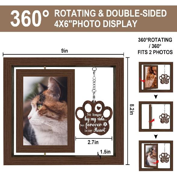 SHOW-YA Cat Memorial Gifts for Loss of Cat - Pet Memorial Gifts Cat,Loss of Cat Sympathy Gift, Cat Passing Away, Pet Remembrance Gift Cat,Rotating